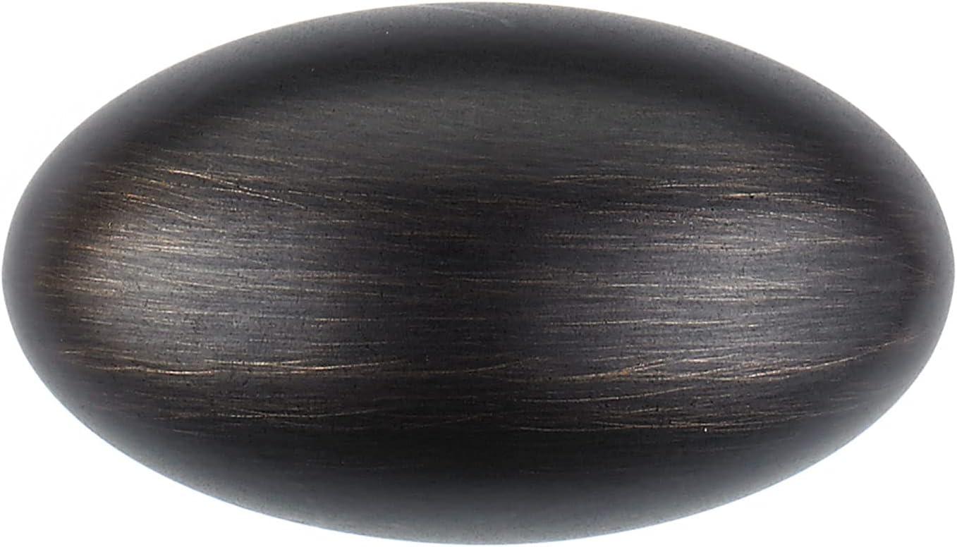Richelieu Hardware BP444340BORB Olinville Collection 1 9/16-inch (40 mm) x 7/8-inch (22 mm) Brushed Oil-Rubbed Bronze Traditional Cabinet and Drawer Oval Knob for Kitchen, Bathroom, and Furniture