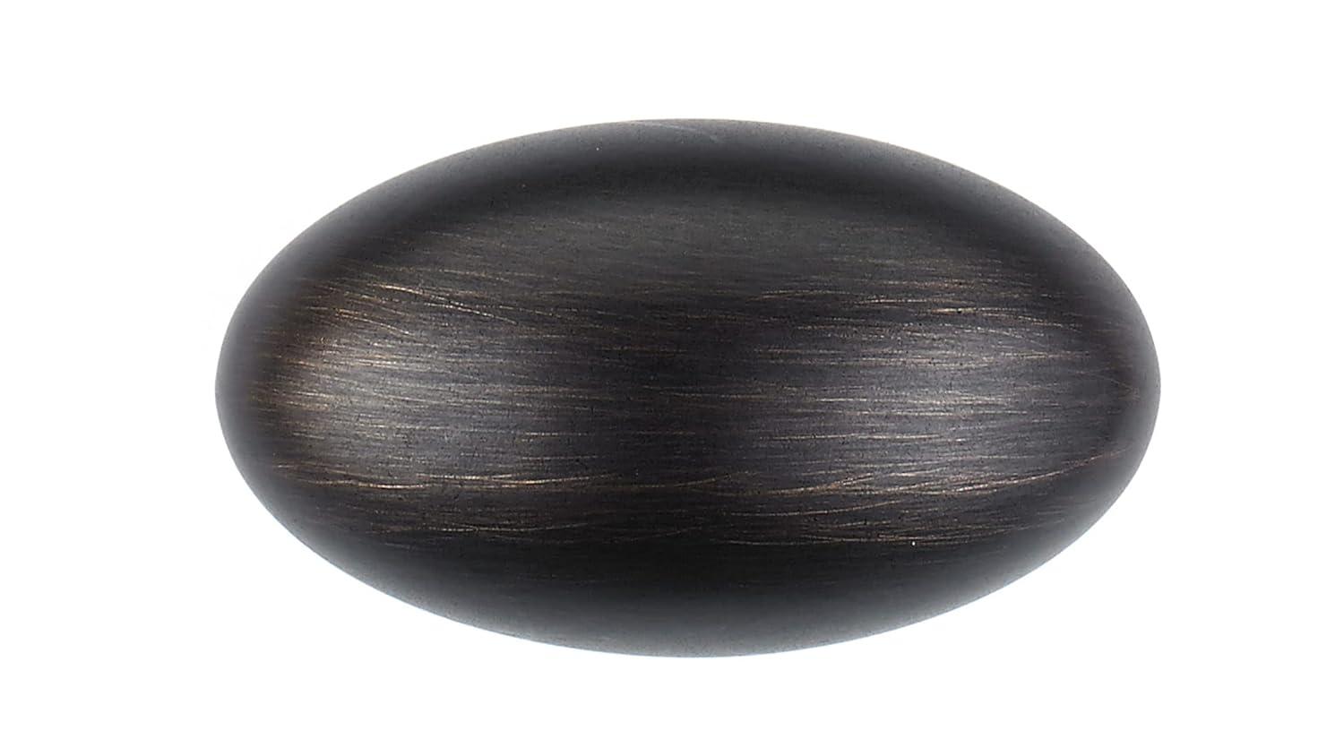 Richelieu Hardware BP444340BORB Olinville Collection 1 9/16-inch (40 mm) x 7/8-inch (22 mm) Brushed Oil-Rubbed Bronze Traditional Cabinet and Drawer Oval Knob for Kitchen, Bathroom, and Furniture