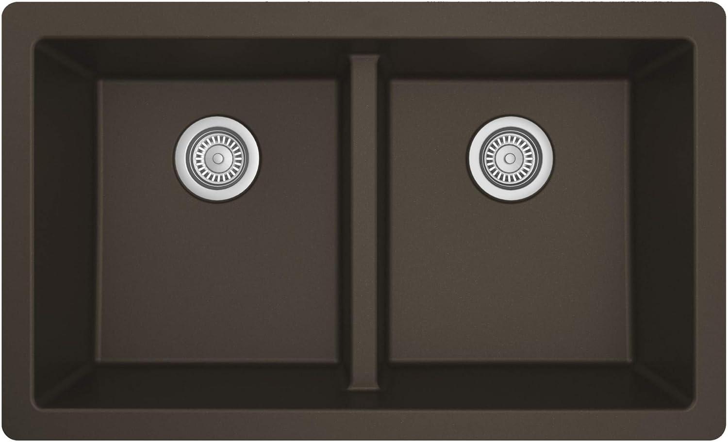 Karran Quartz 32'' X 19-1/2'' 50/50 Double Bowl Composite Undermount Kitchen Sink