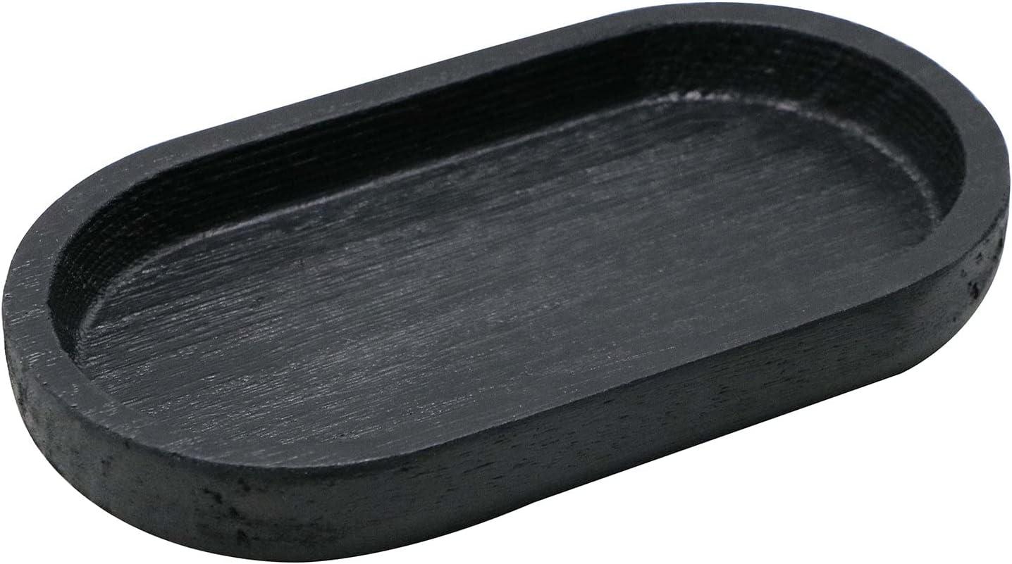 Sweet Water Decor Black Wood Tray - 6.9 x 3.7"