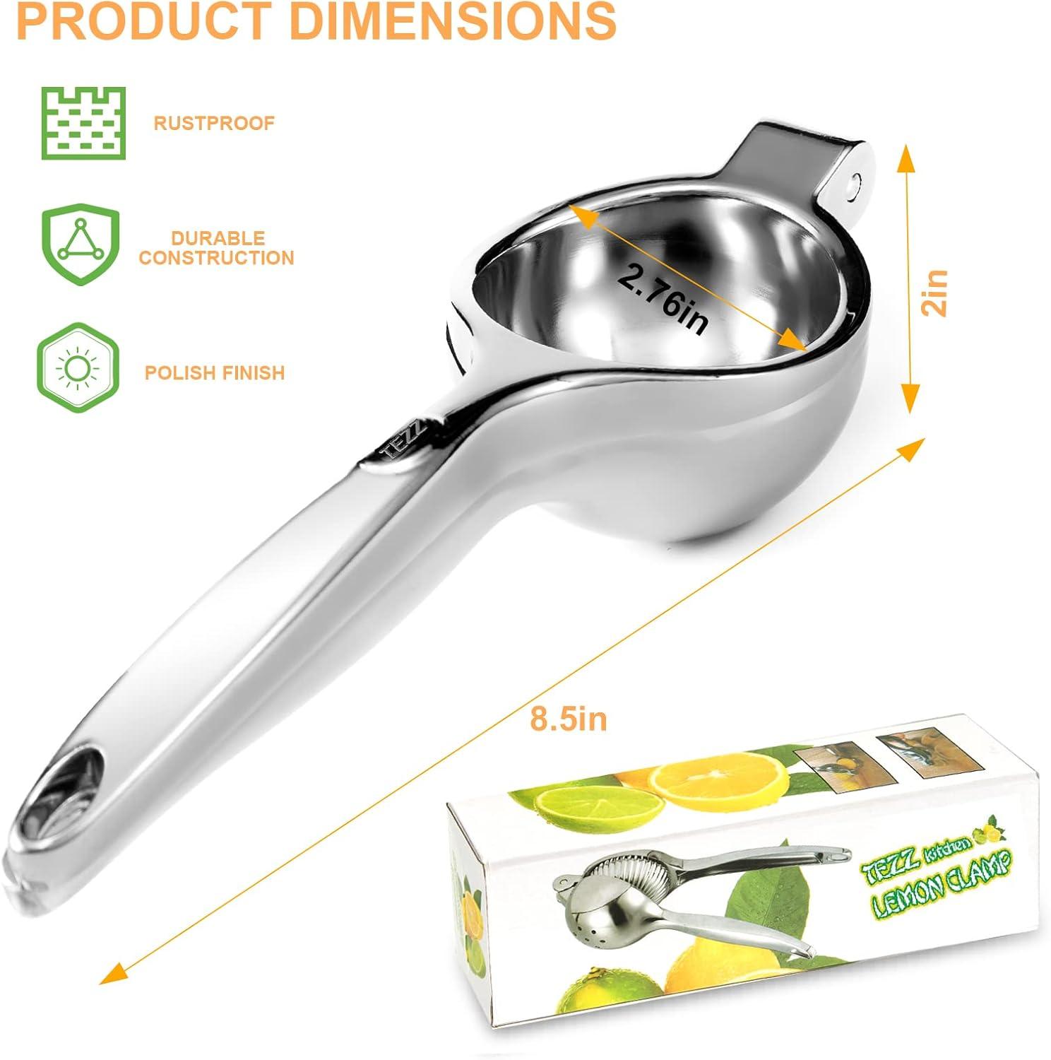 Large Stainless Steel Manual Citrus Juicer with Long Handle