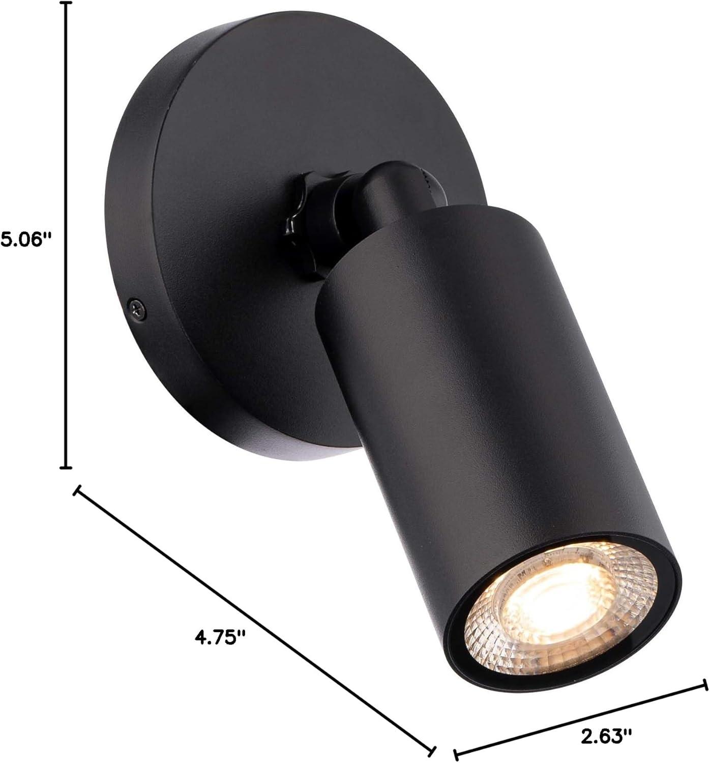 Black Adjustable Cylinder LED Wall Sconce