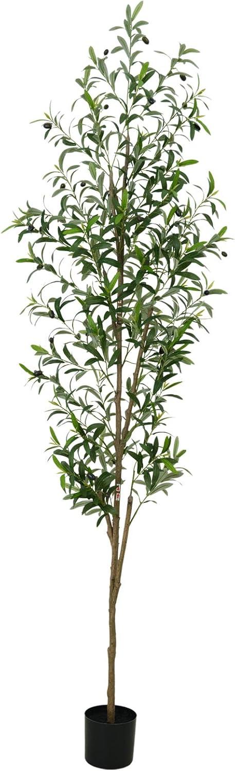 Aritizone Artificial Olive Tree 7FT Tall Fake Olive Tree with Adjustale Branches Artificial Tree for Modern Home Office Living Room Floor Decor Indoor (7FT)