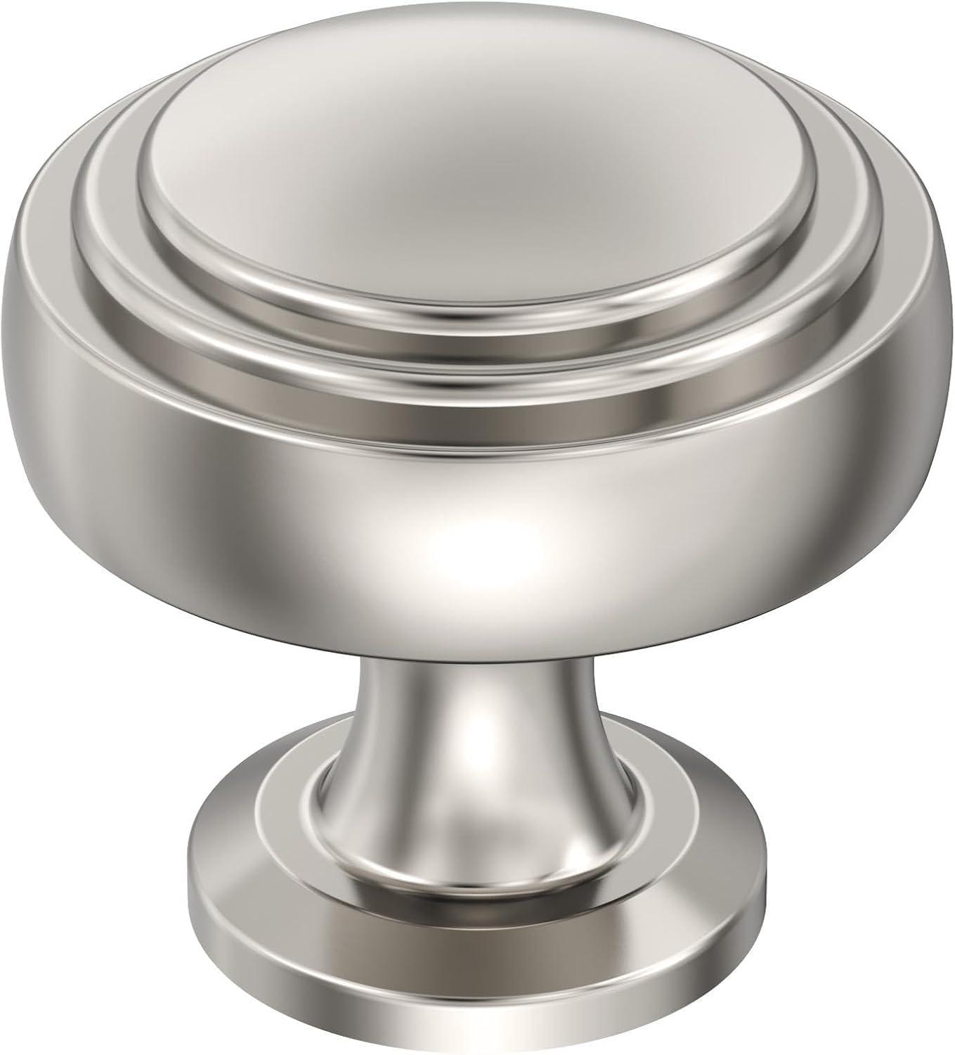 Amerock Winsome 1-1/4 inch (32mm) Diameter Polished Nickel Cabinet Knob