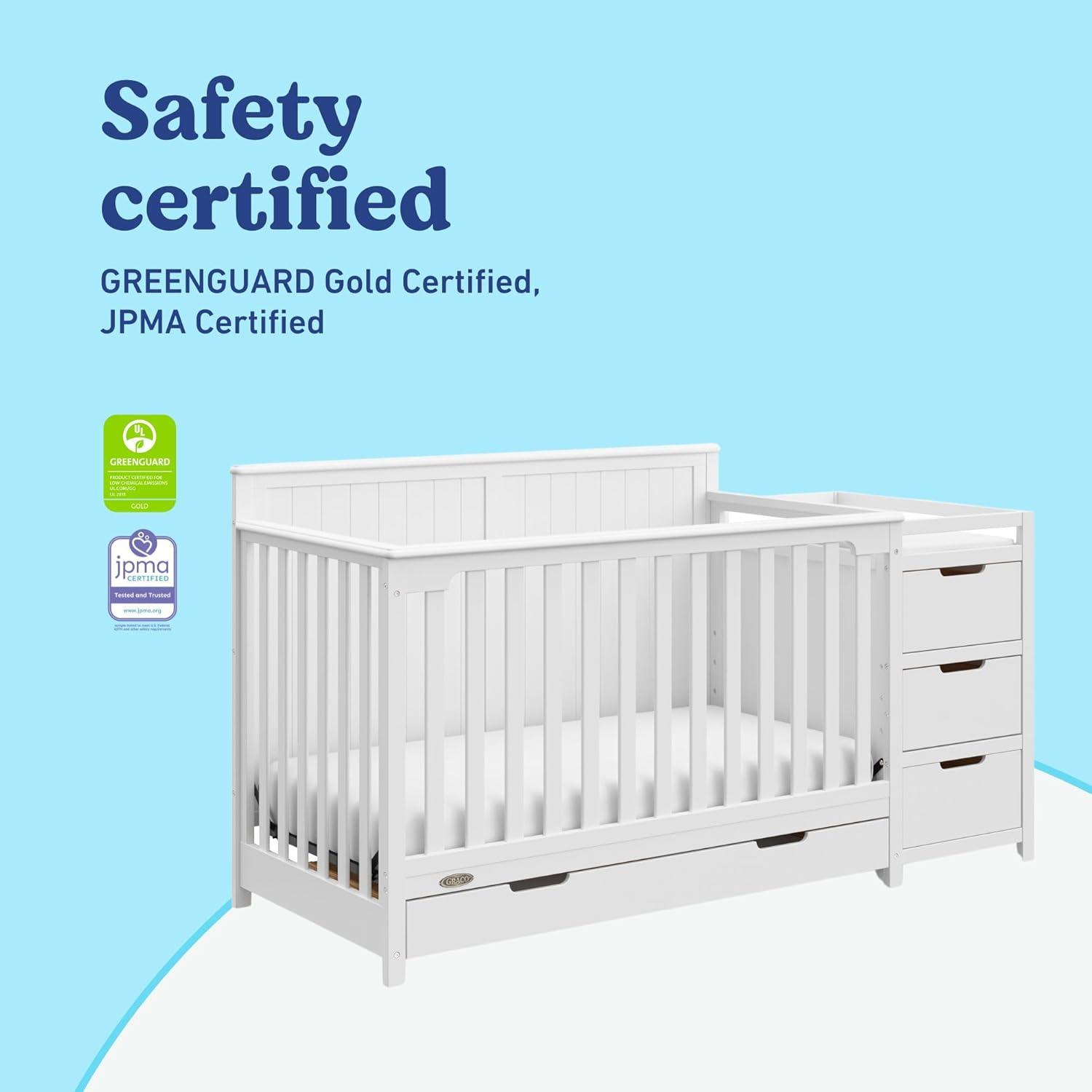 Graco Hadley 5-in-1 Convertible Crib and Changer with Storage