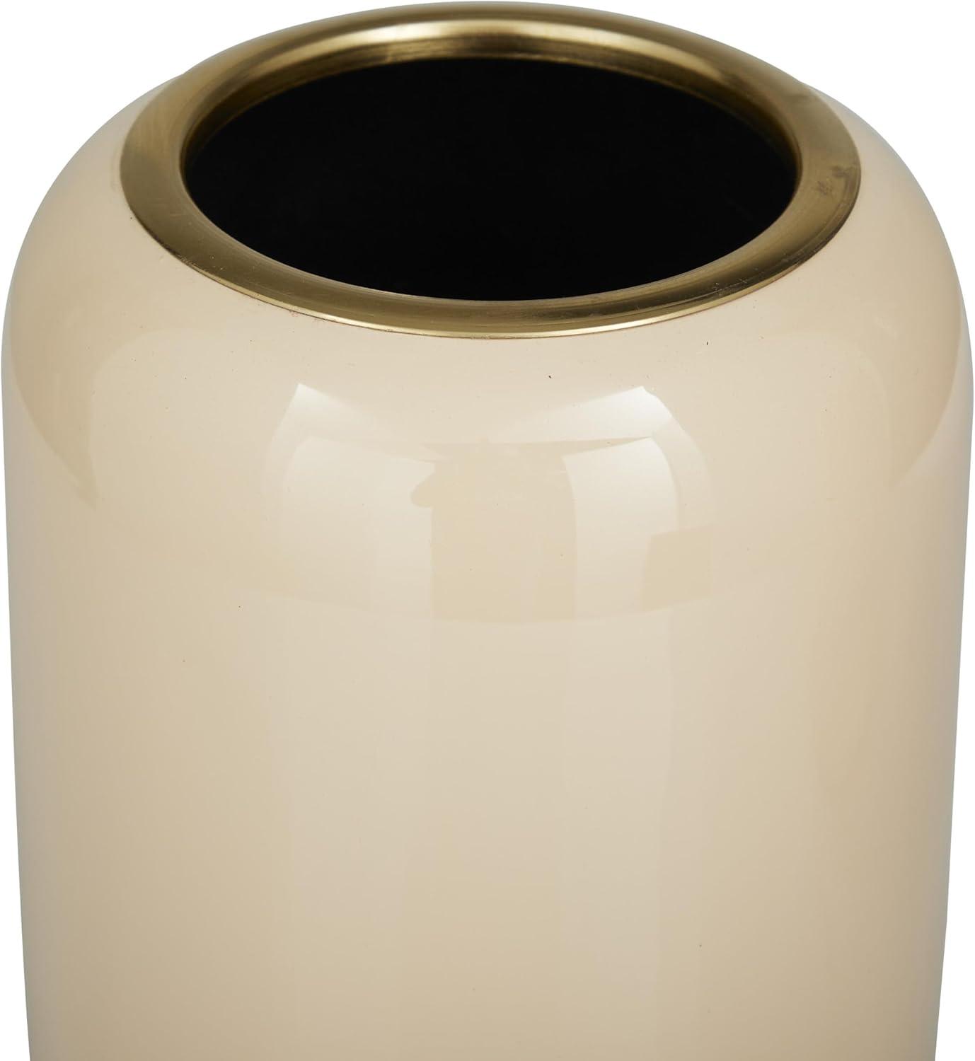 The Novogratz 13", 11"H Cream Metal Vase, Set of 2