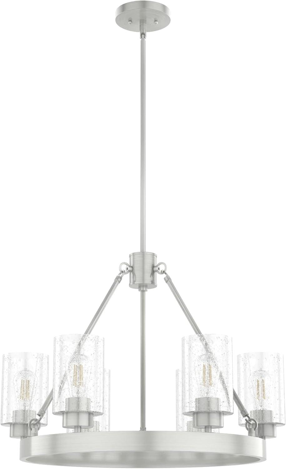 Hartland Brushed Nickel 6-Light Wagon Wheel Chandelier