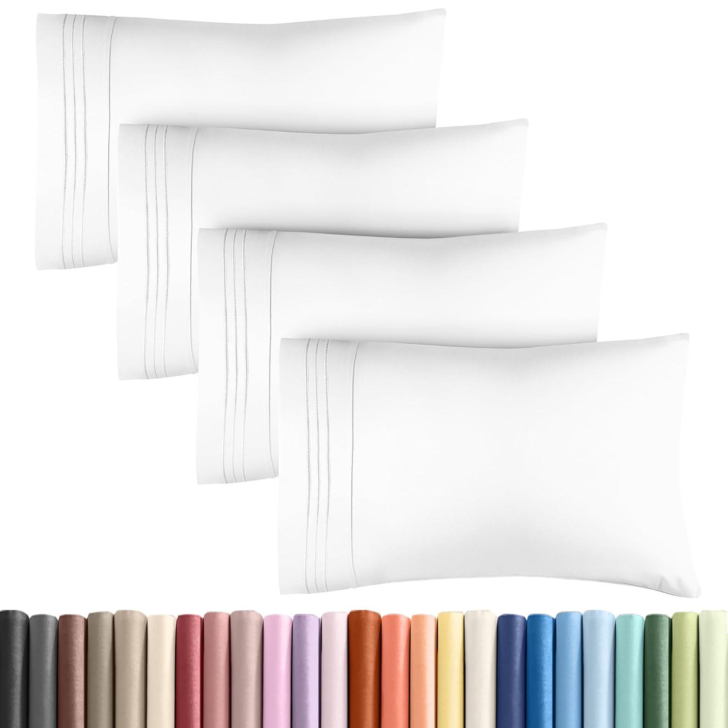 CGK Linens Soft Double Brushed Soft & Cooling Pillowcase - Set of 4