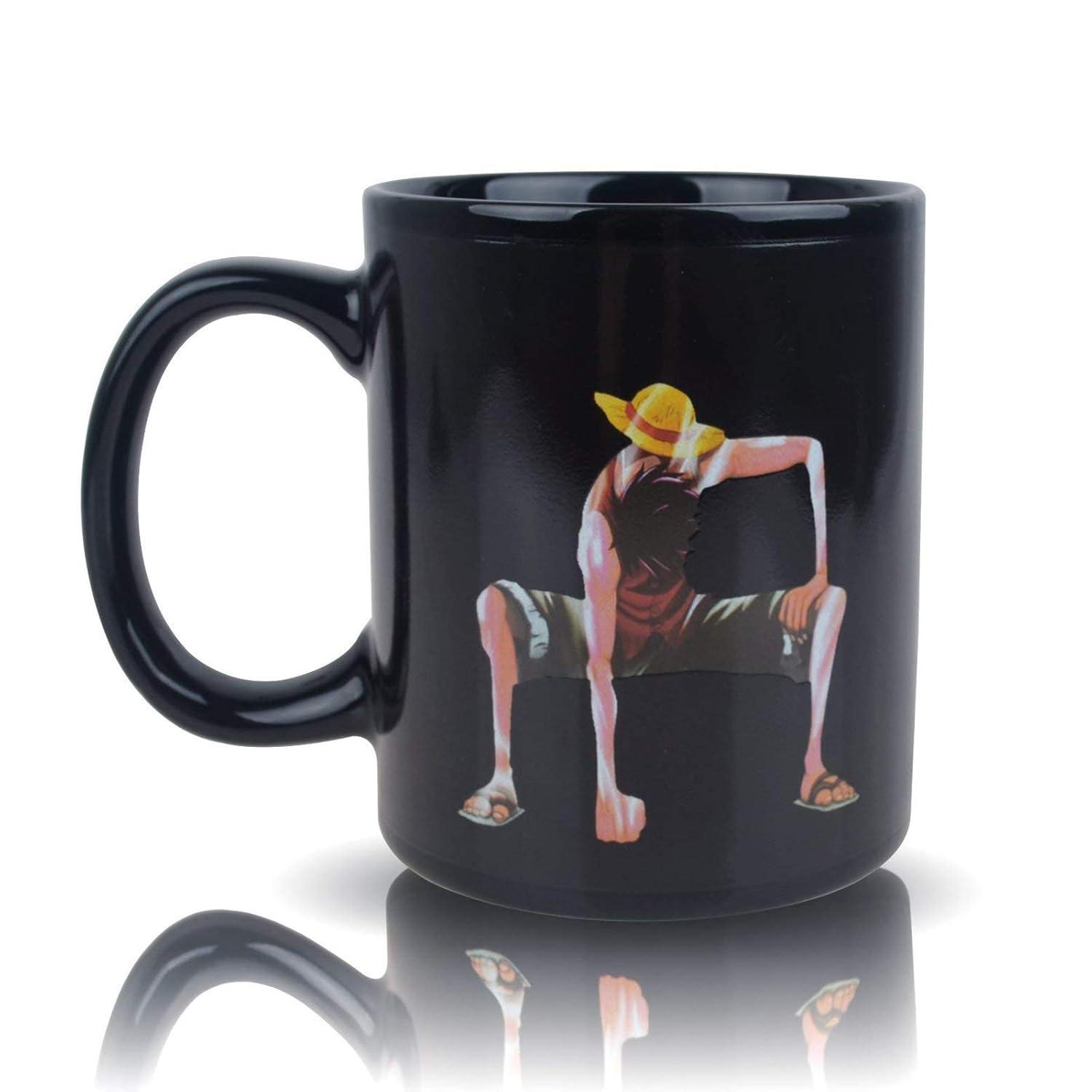 One Piece Luffy Changing Coffee Mug Heat-Sensitive Reactive Ceramic Cup Coffee Mug