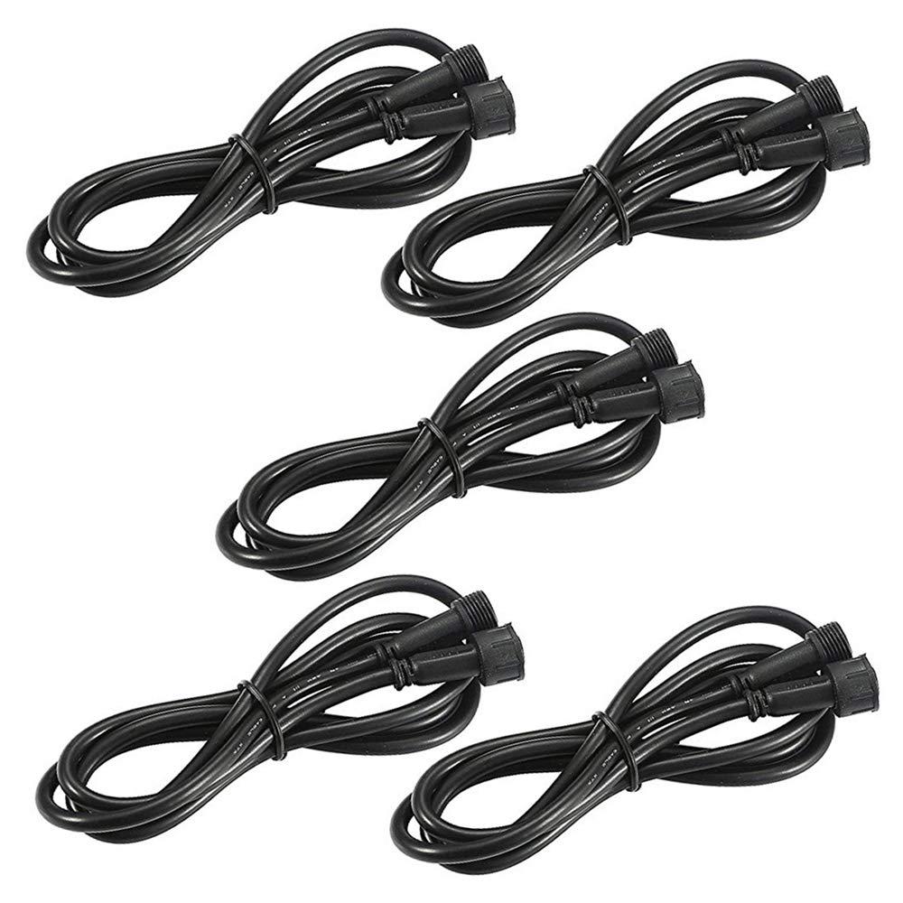 FVTLED Pack of 5, 2m 6.56ft 4Pin Extension Cable Wire with Male and Female Connectors at Both Ends Only RGB Multi-Color LED Deck Light