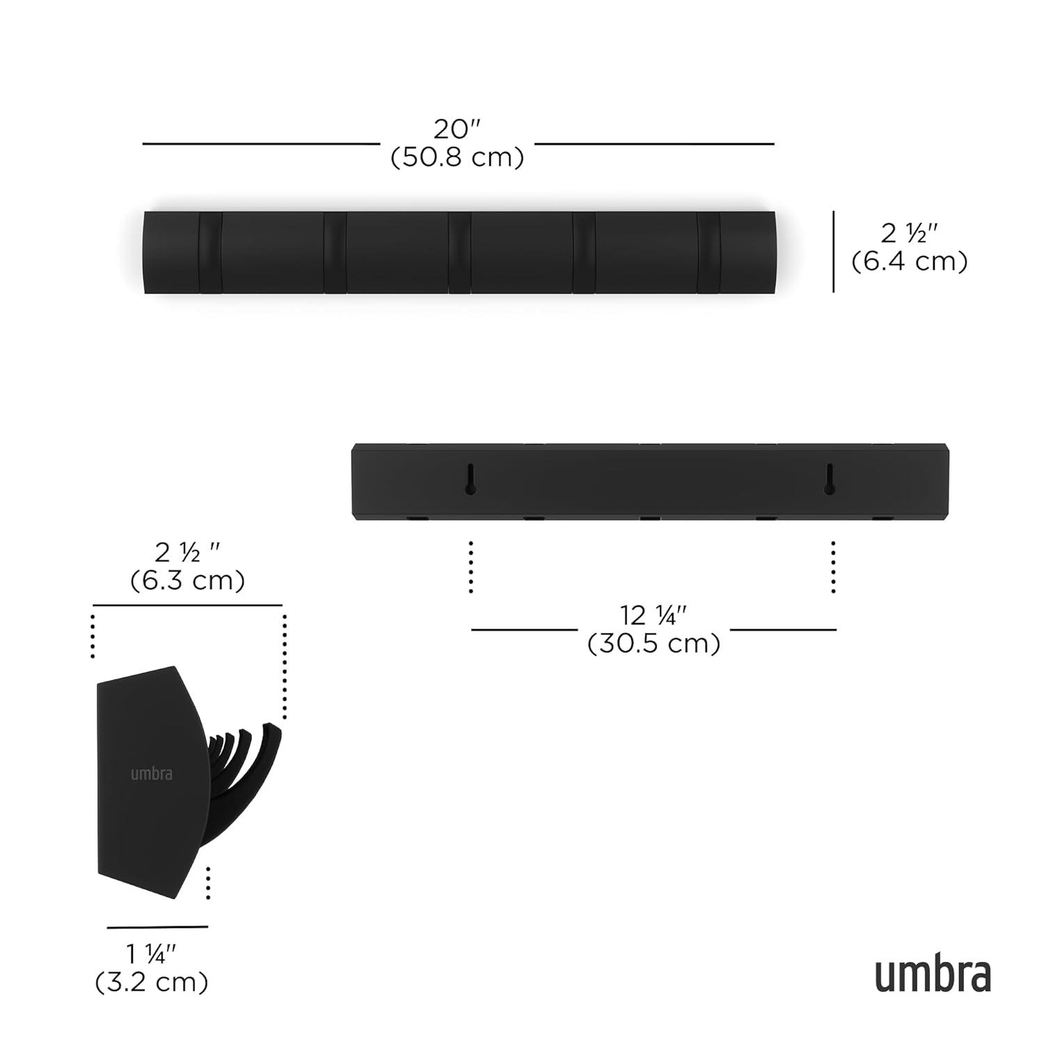 Umbra Flip Solid Wood, Metal Wall 5 - Hook Wall Mounted Coat Rack