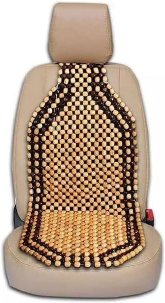 Zone Tech Wood Beaded Seat Cushion - Premium Quality Car Massaging Double Strung Wood Beaded Seat Cover for Stress Free all Day!