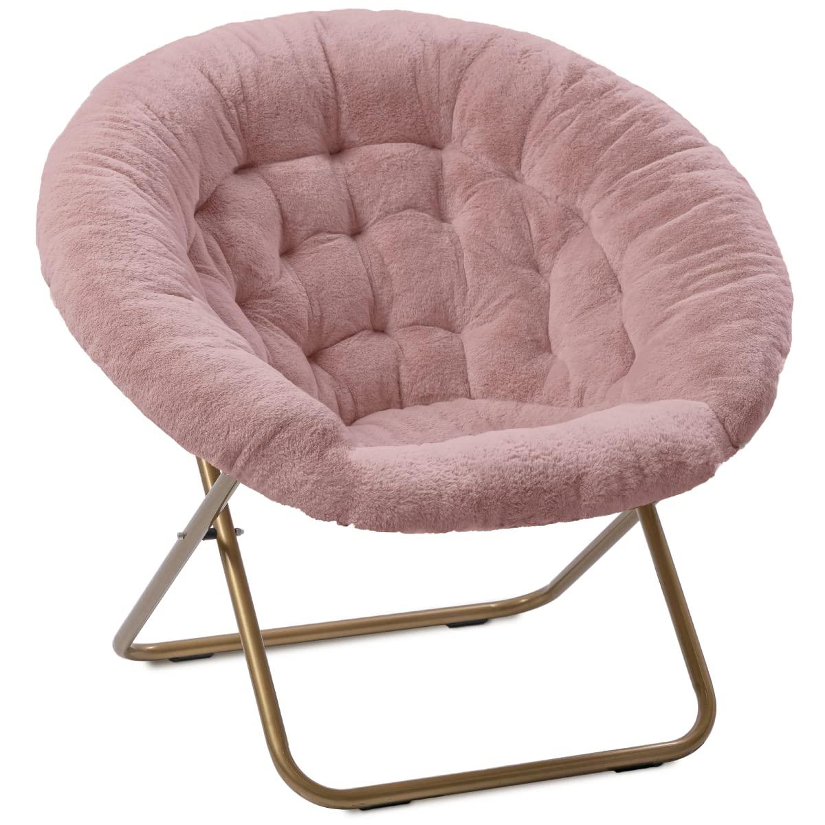 Milliard Cozy Faux Fur Saucer Chair X-Large, Pink