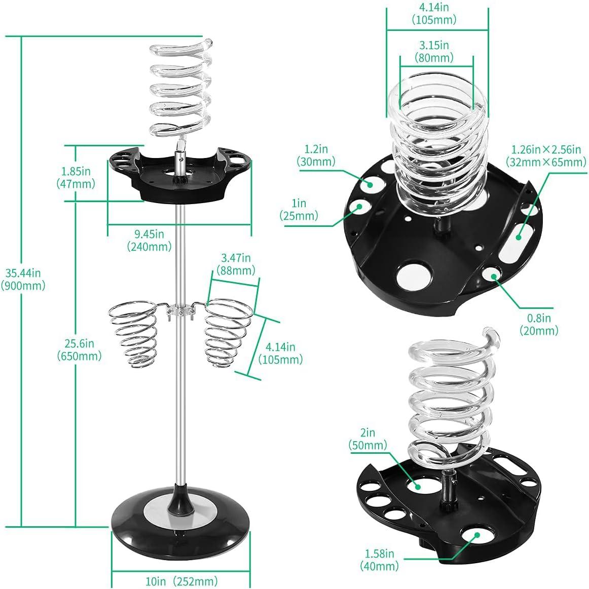 Hair Dryer Stand,Twisty Style Acrylic Top Holder,Hair Styling Appliances with Tray Two Spiral Holders and Heavy Base for Hair Dryer,Flat Iron,Curling Stick,Hair Straightener,Brush(orange)