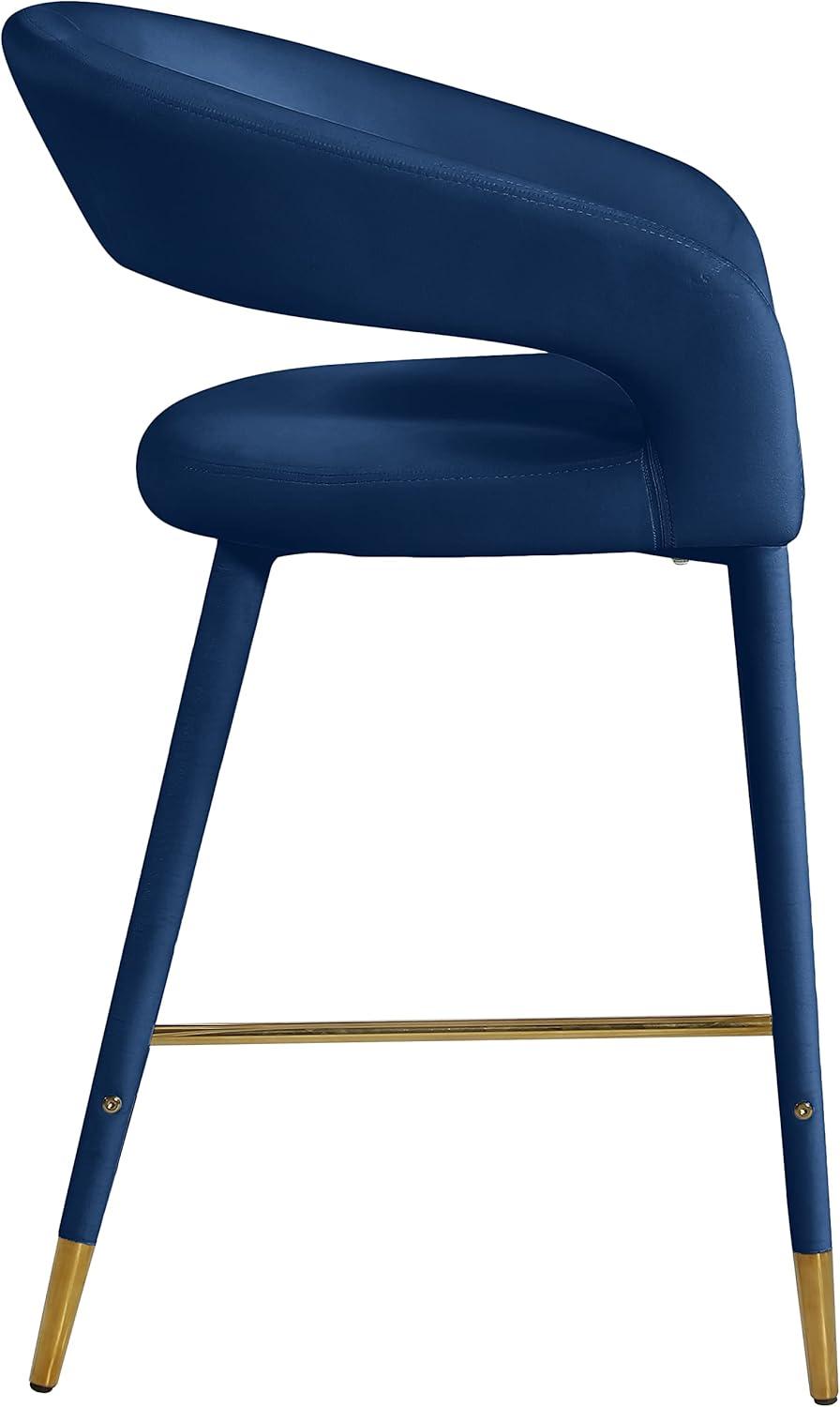 Meridian Furniture Destiny Navy Velvet Stool