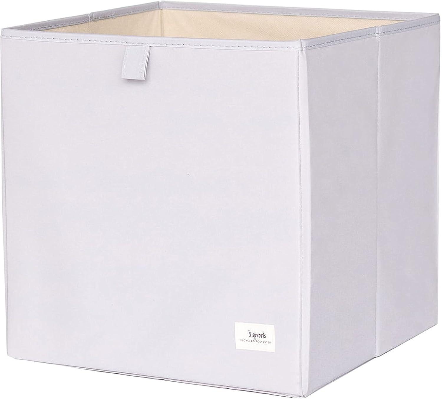 Light Gray Recycled Fabric Open Top Cube Storage Bin