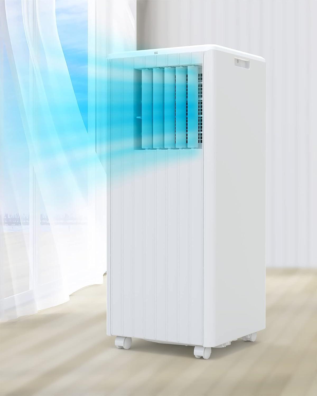 8000 BTU Portable Air Conditioners with Dehumidifying, Fan, Sleep Function, 24 Hour Timer, Remote Control, Cools Spaces up to 350 Sq. ft（61℉-89℉）