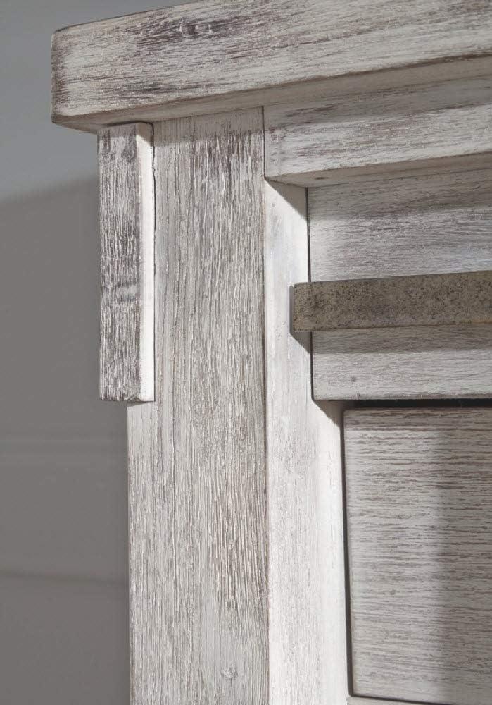 White Farmhouse 5-Drawer Chest with Dovetail Drawer