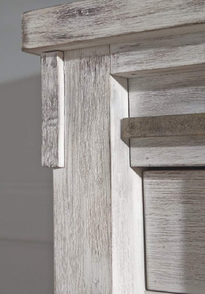 White Farmhouse 5-Drawer Chest with Dovetail Drawer