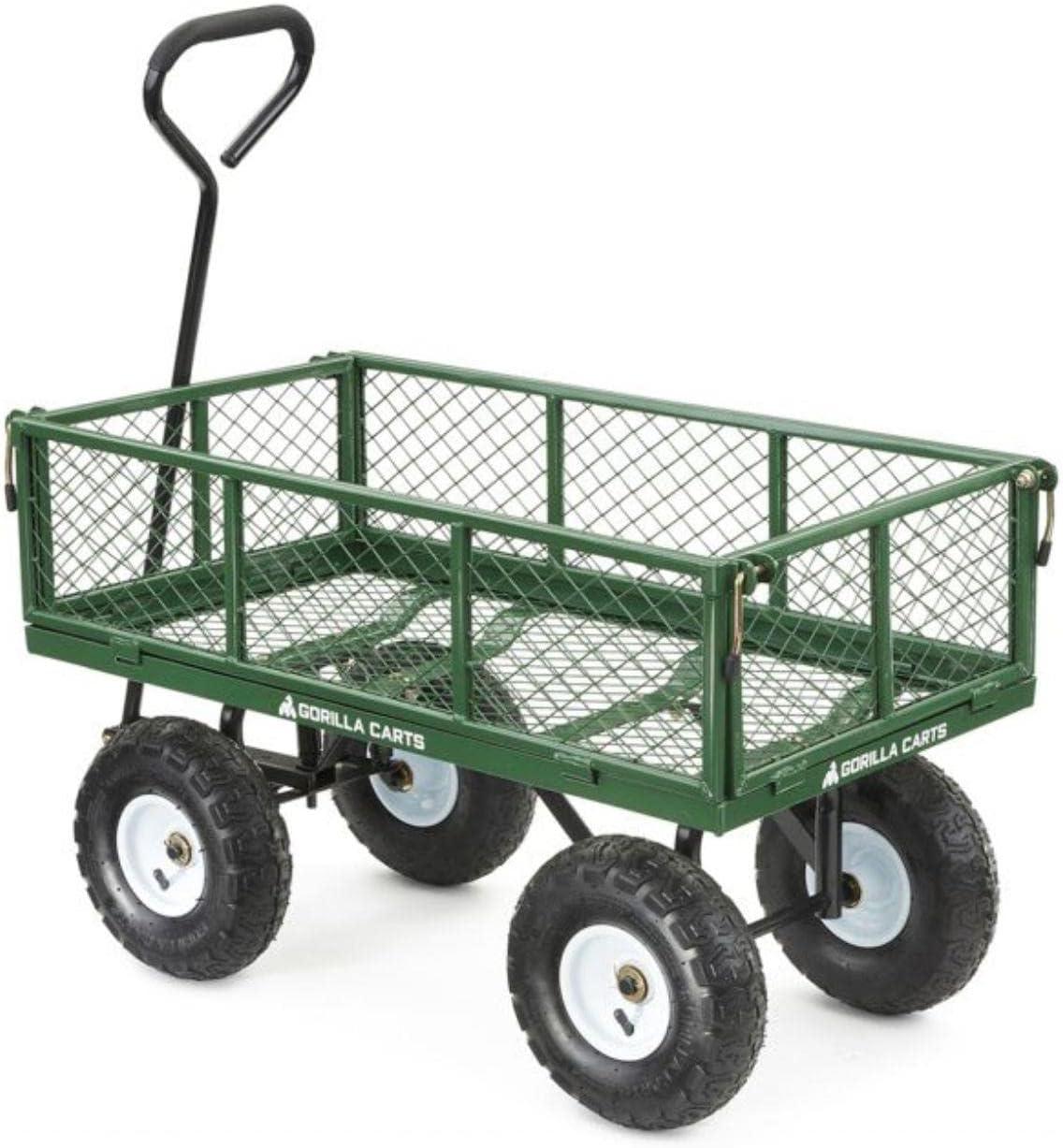 Gorilla Carts GOR400 400-lb. Steel Mesh Garden Cart with 10" Tires