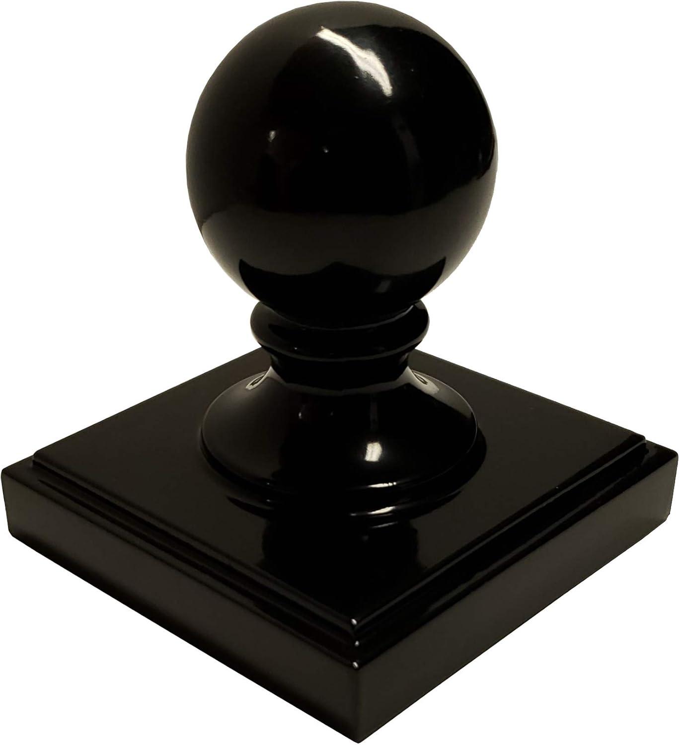 4" x 4" Aluminium Ball Top Post Cap for Metal Posts - Black