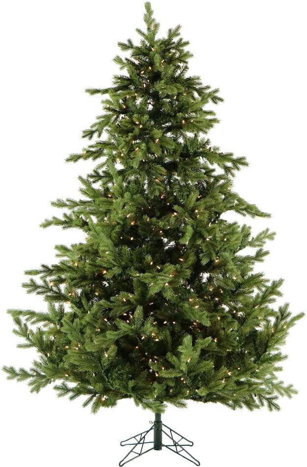 6.5-Foot Green Pine Christmas Tree with Warm White LED Lights