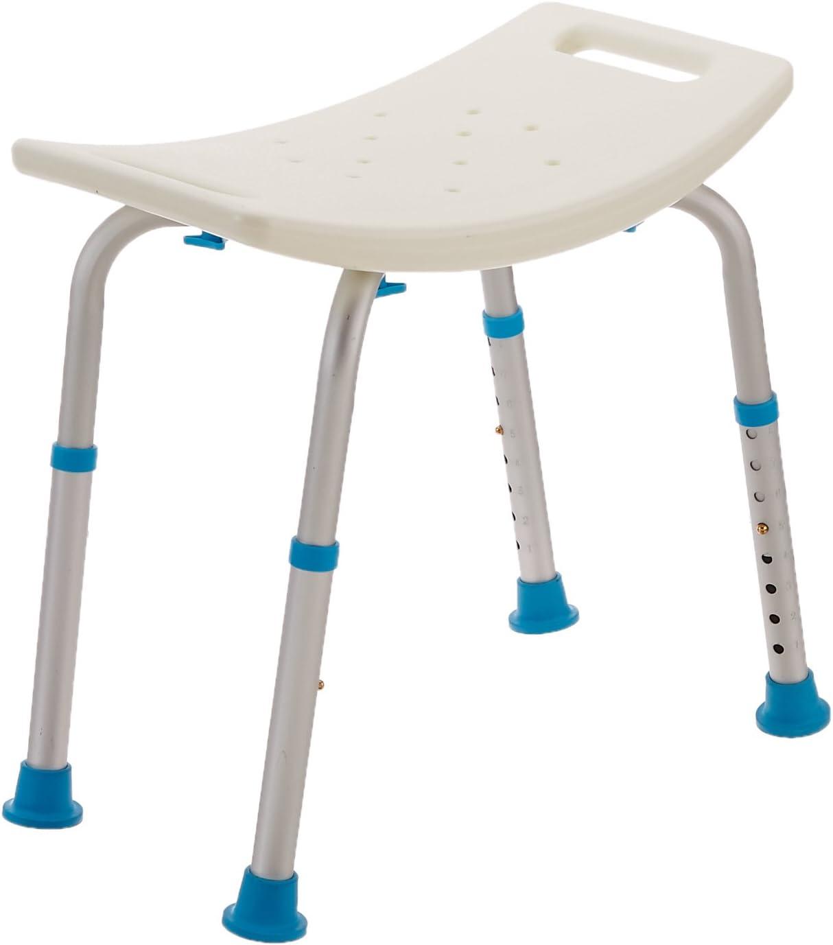 AquaSense Adjustable Bath and Shower Chair with Non-Slip Seat, White