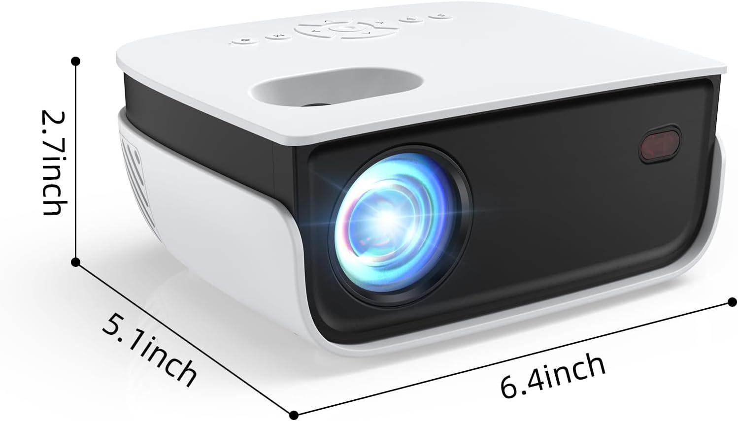 BEACHWATER POOL & SPA, LLC Outdoor Projector, Mini Projector For Home Theater, 1080P And 240" Supported Movie Projector 7500 L Portable Home Video Projector Compatible With Smartphone/TV Stick/PS4/PC/Laptop