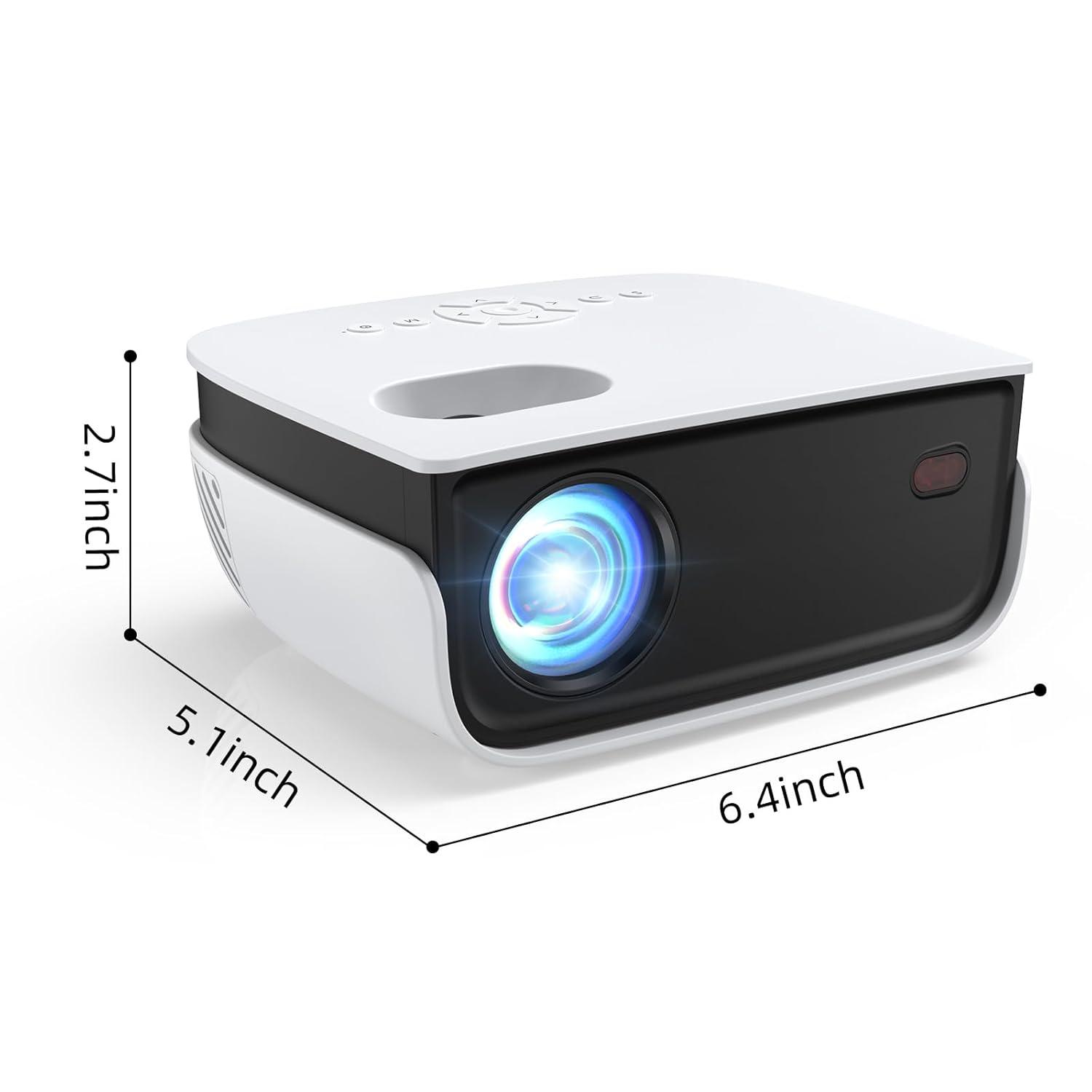 BEACHWATER POOL & SPA, LLC Outdoor Projector, Mini Projector For Home Theater, 1080P And 240" Supported Movie Projector 7500 L Portable Home Video Projector Compatible With Smartphone/TV Stick/PS4/PC/Laptop