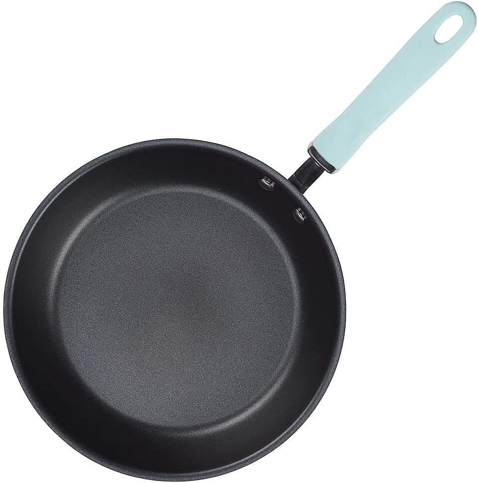 Rachael Ray Create Delicious 11pc Hard Anodized Nonstick Cookware Set Light Blue Handles