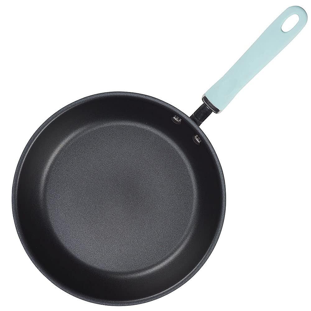 Rachael Ray Create Delicious 11pc Hard Anodized Nonstick Cookware Set Light Blue Handles
