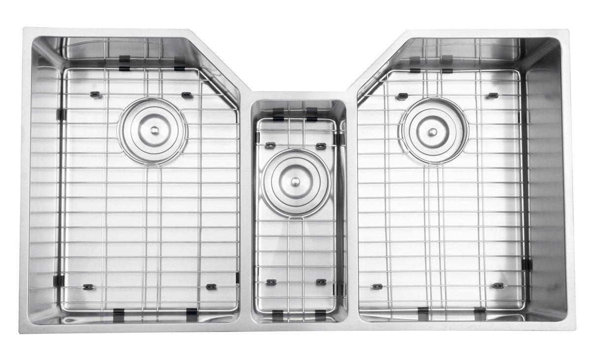Ruvati 35" Triple Bowl Undermount 16 Gauge Stainless Steel Kitchen Sink