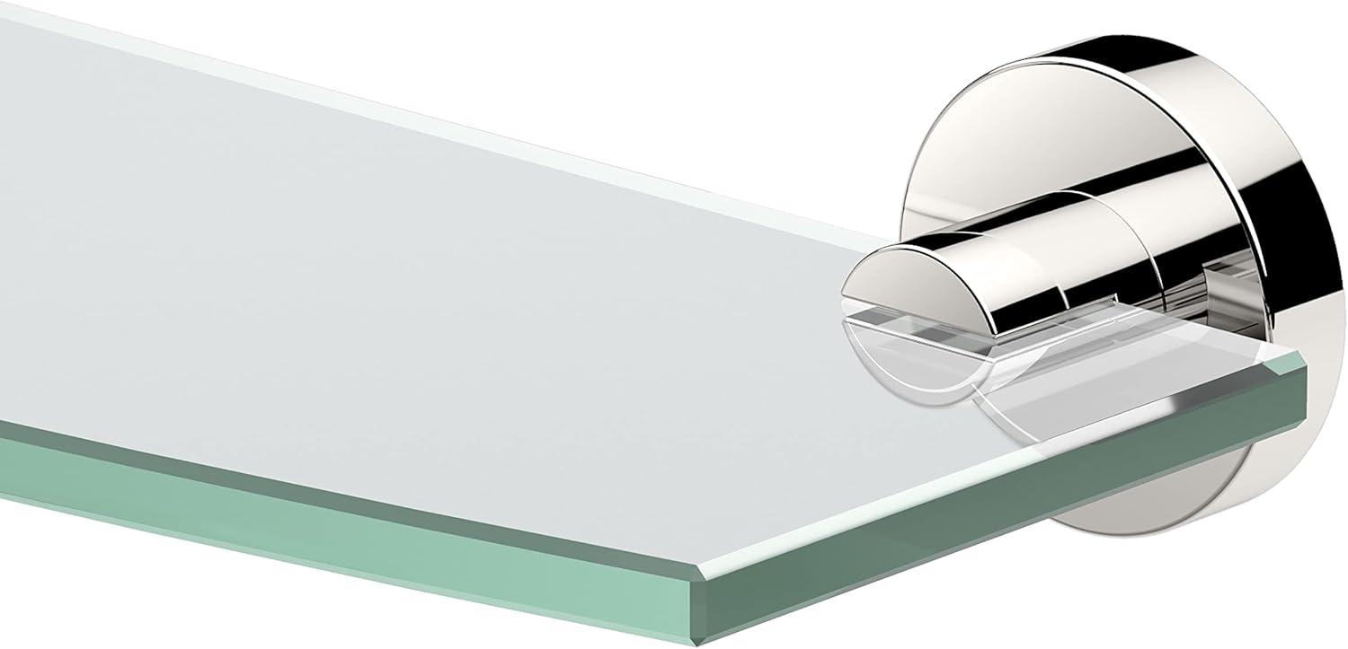 Glam Wall Mounted Tempered Glass Shelf | Bathroom Floating Glass Shelf