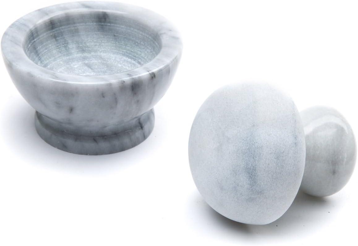 2pc Marble Mortar and Pestle White - Fox Run: 4" Pinch Bowl Set, Hand Wash, 4.25" Height, 2-Piece Marble Kitchen Tool