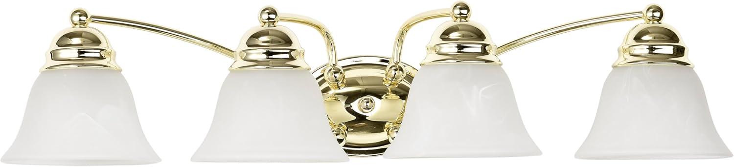 Polished Brass Four-Light Vanity with Alabaster Glass