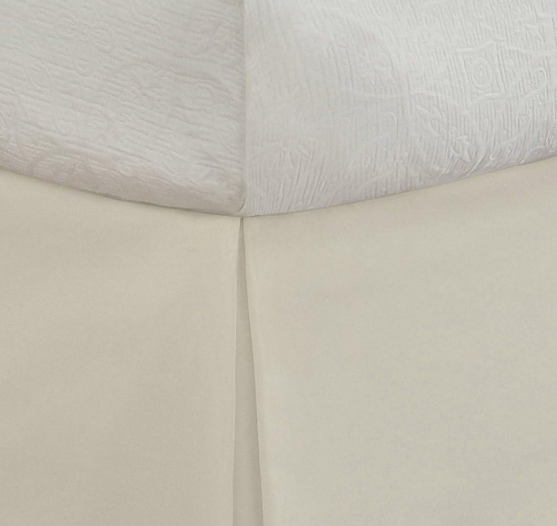 Ivory Twin Polyester Tailored Bed Skirt with 14" Drop