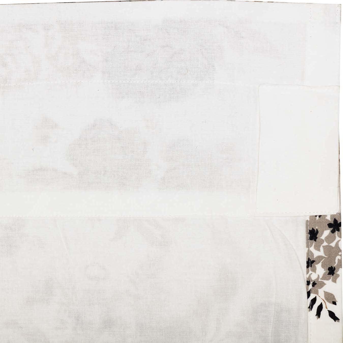 Portabella Brown and White Floral Ruffled Valance 60" Wide