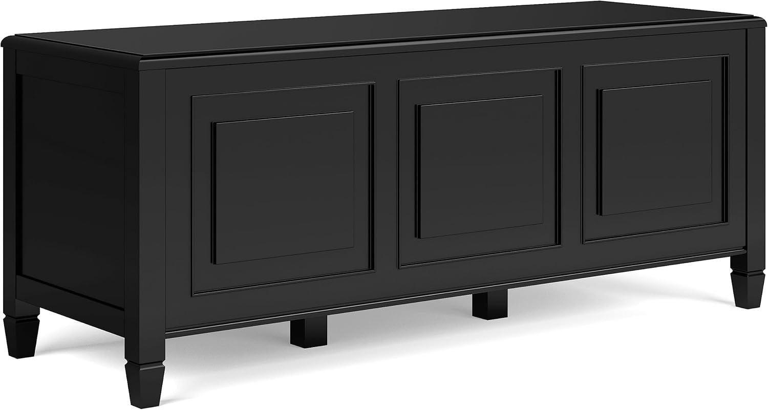 Simpli Home Connaught Solid Wood Storage Bench Trunk In Black