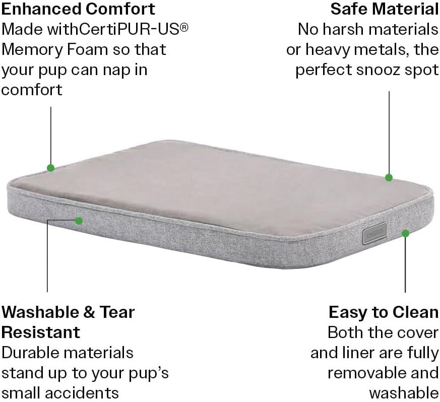 Snooz Crate Pad Orthopedic Polyester Pet Bed