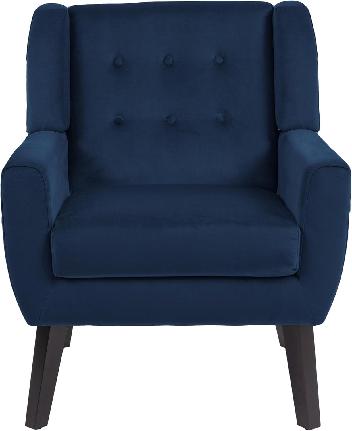 DREAMSIDEA Modern Button Tufted Accent Chair Set of 2 Upholstered Armchair Indoor,Velvet Living Room Chair for Bedroom,Royal Blue