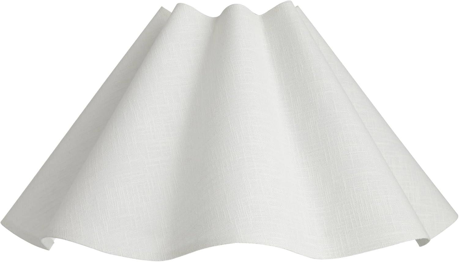 Springcrest 6" Top x 18" Bottom x 10" High x 10" Slant Lamp Shade Replacement Large White Wave Empire Modern Linen Fabric Spider Harp Finial