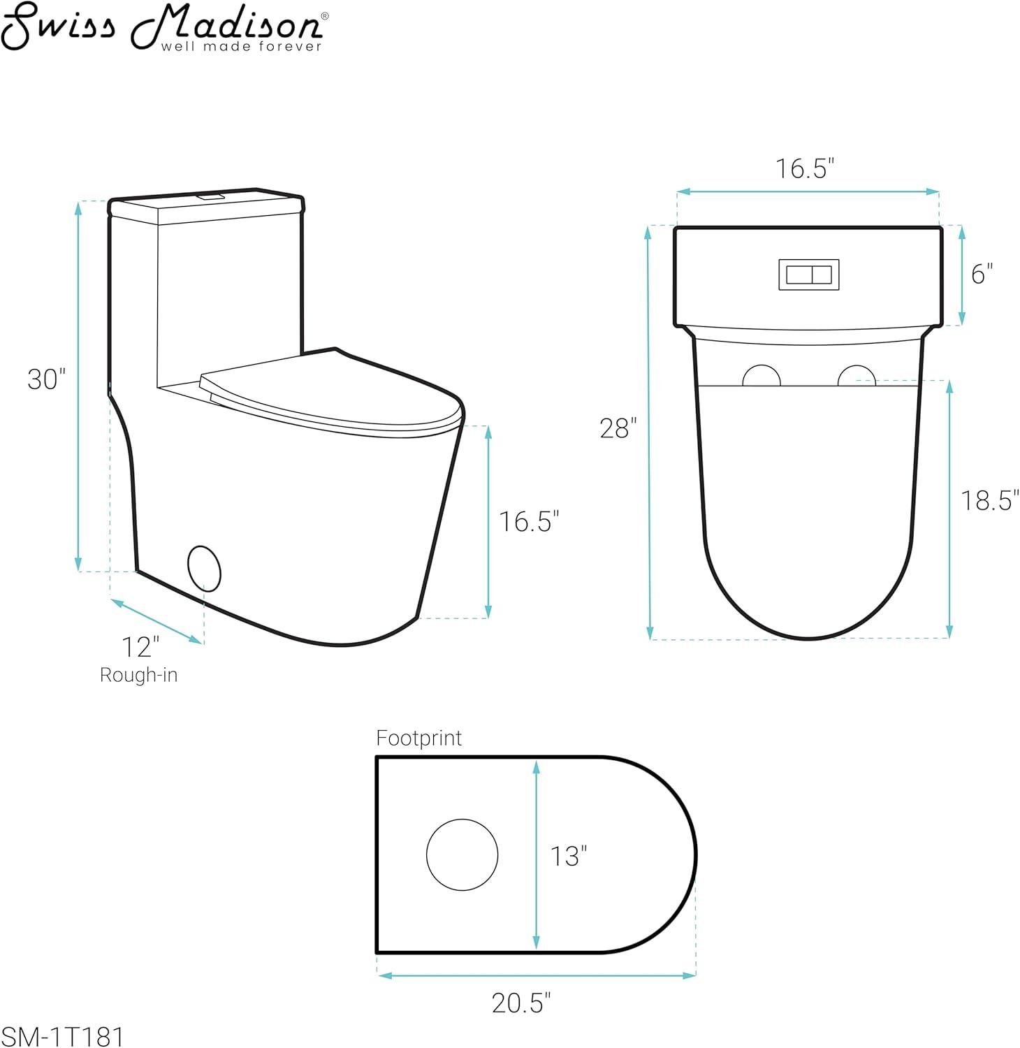 Glossy White Elongated Ceramic Dual Flush Toilet