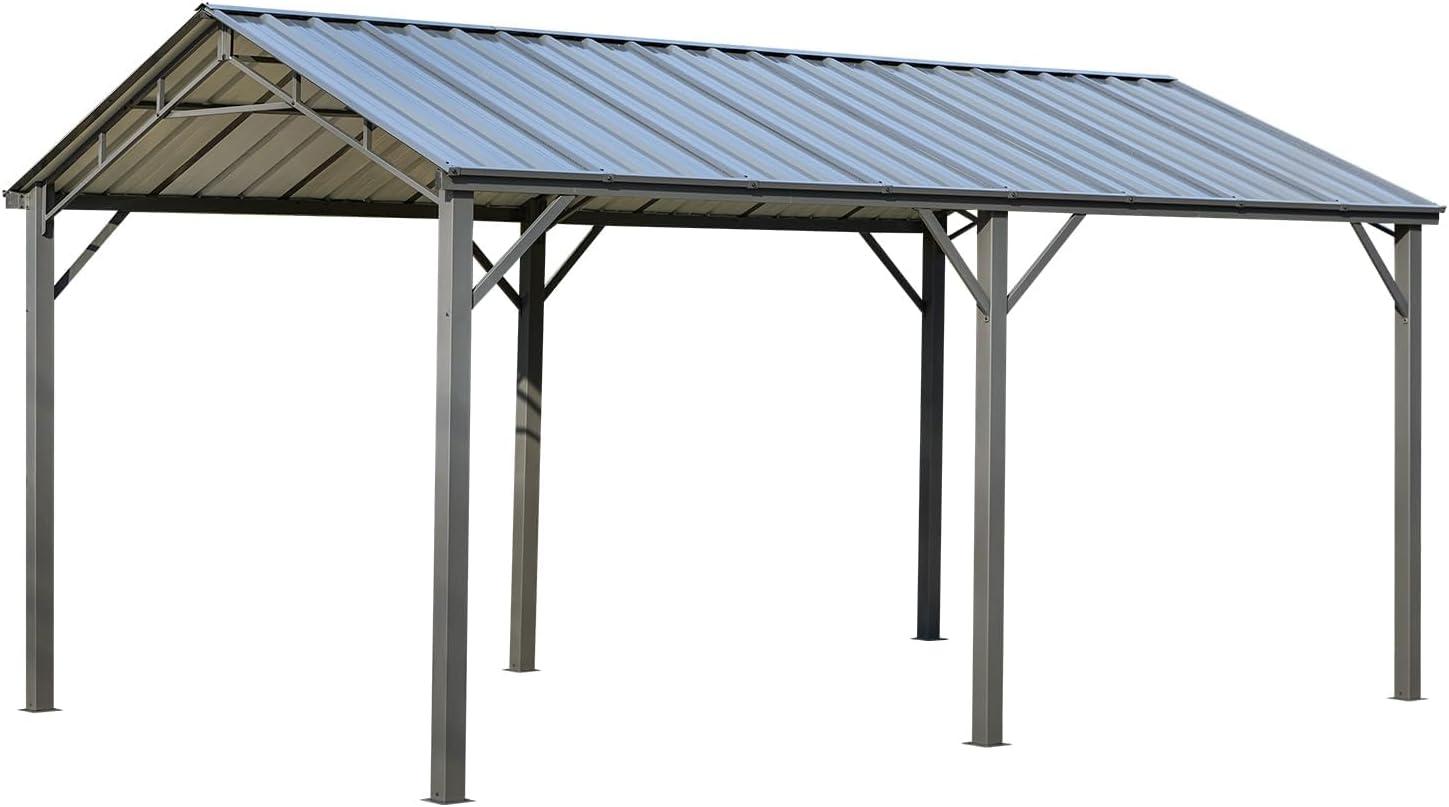 EROMMY 10 Ft. W x 15 Ft. D Carport with Galvanized Steel Roof & Reviews | Wayfair