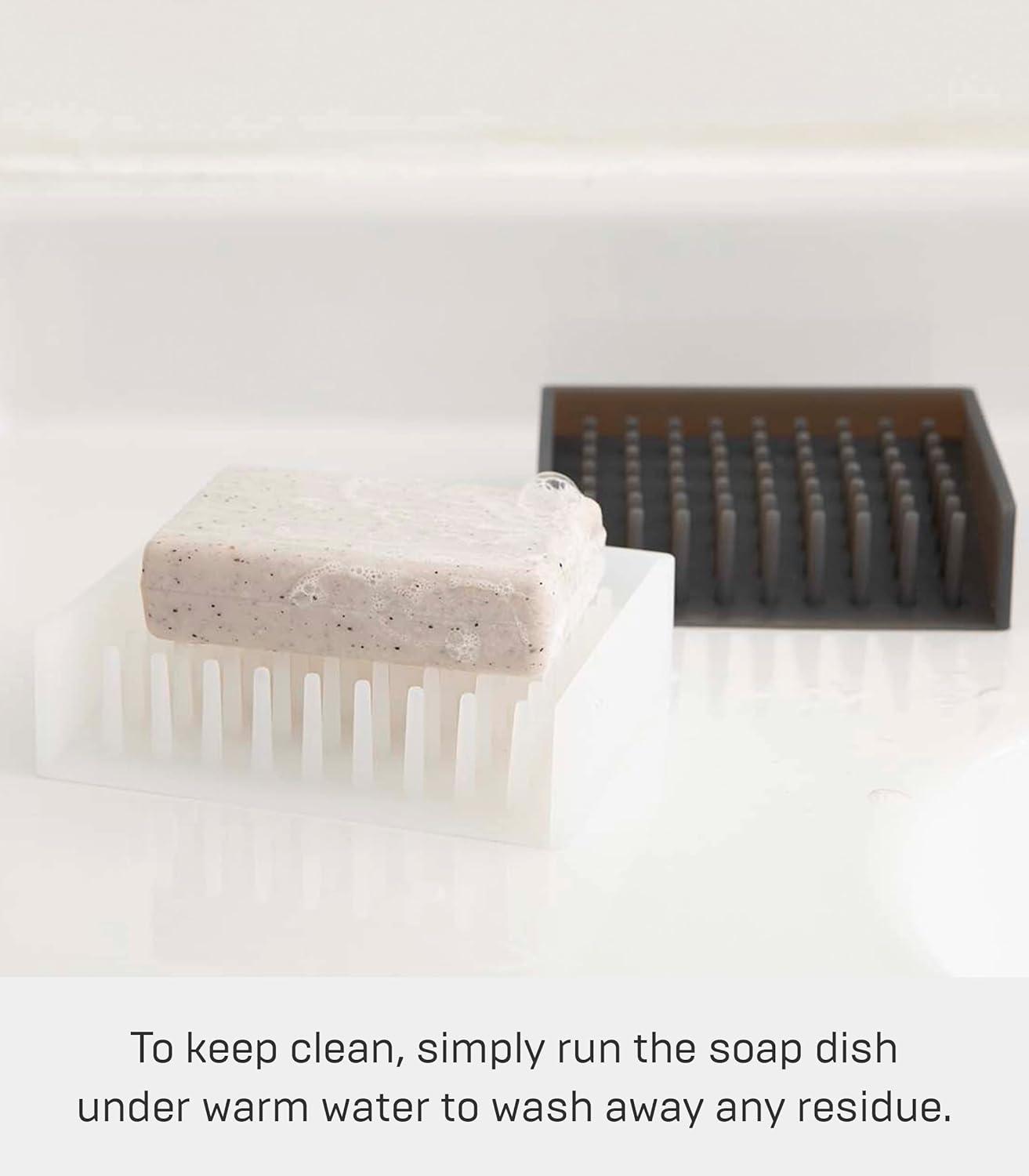 Yamazaki Home Yamazaki Home Self Draining Soap Tray - Floating Holder Dish For Sink, Silicone, No Assembly Req.