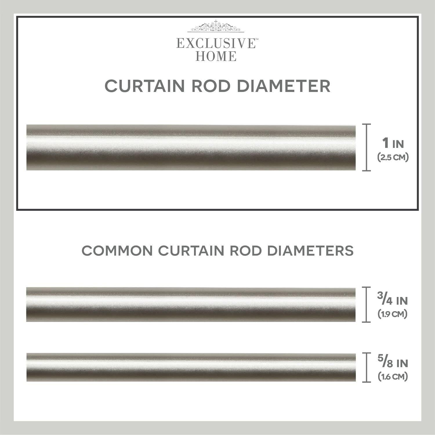 Amalgamated Textiles Exclusive Home Lancelot 1" Window Curtain Rod and Finial Set, Adjustable