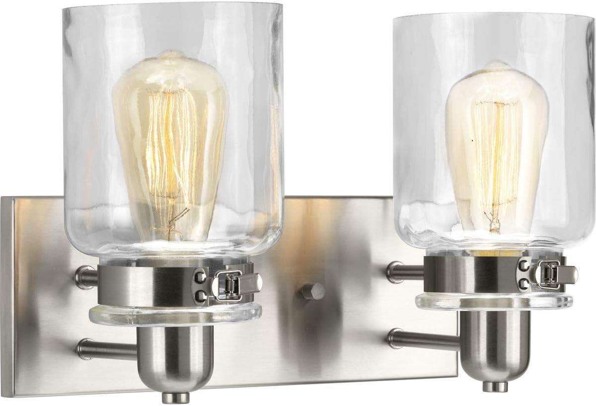 Brushed Nickel Apothecary Style Dimmable Bath Light