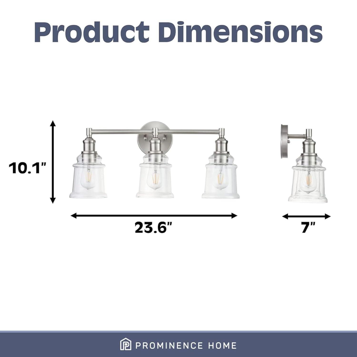 Prominence Home Eaton Ridge Three Light Vanity in Brushed Nickel