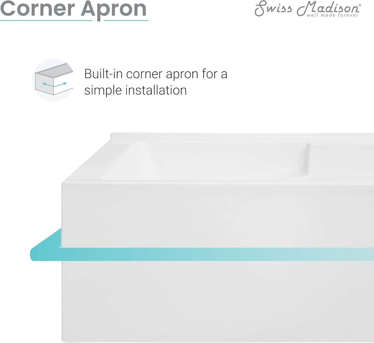 Claire 60" x 32" Alcove Tub with Corner Apron