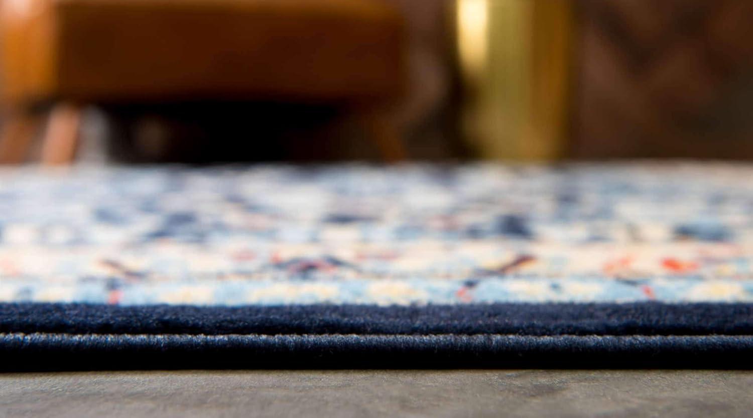 Unique Loom 7' 1 x 10' 0 Sialk Hill Washington Navy Blue Area Rug