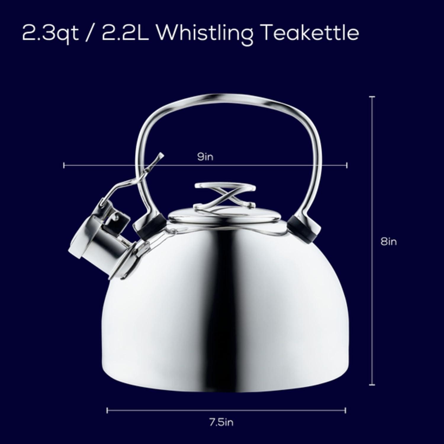 Circulon 48378 2.3-Quart Whistling Stainless Teakettle with Flip-Up Spout